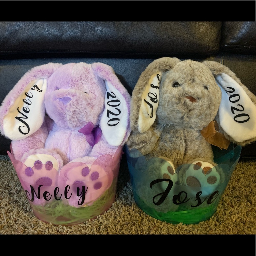 Personalized Easter Bunnies w/Bucket